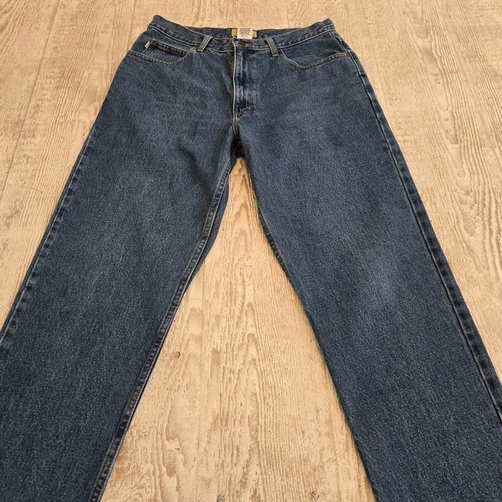 LL Bean Natural Fit Jeans 33x32 Medium Wash Straight Leg Denim Biker Grunge Y2K